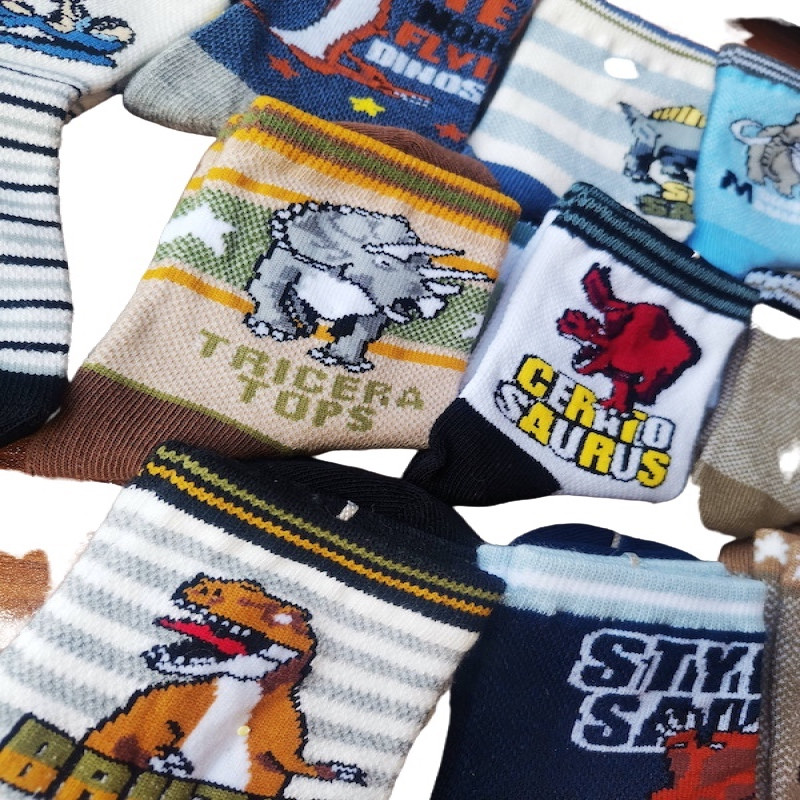 Kids Dinosaurs Design 6Y-8Y Cotton Socks Set of 10 Pairs KS72